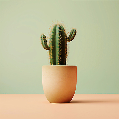 JPG 편집이미지 화분 선인장 사람없음 가시 디지털합성 편집소스 미니멀 편집실사 AI포토 AI콘텐츠 식물 CG 파일형식