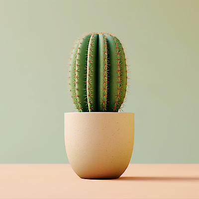 JPG 편집이미지 화분 선인장 사람없음 가시 디지털합성 편집소스 미니멀 편집실사 AI포토 AI콘텐츠 식물 CG 파일형식