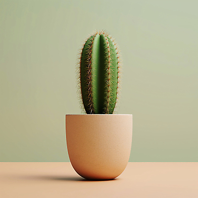 JPG 편집이미지 화분 선인장 사람없음 가시 디지털합성 편집소스 미니멀 편집실사 AI포토 AI콘텐츠 식물 CG 파일형식