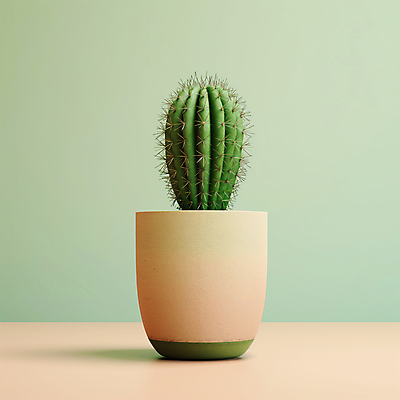 JPG 편집이미지 화분 선인장 사람없음 가시 디지털합성 편집소스 미니멀 편집실사 AI포토 AI콘텐츠 식물 CG 파일형식