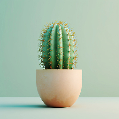 JPG 편집이미지 화분 선인장 사람없음 가시 디지털합성 편집소스 미니멀 편집실사 AI포토 AI콘텐츠 식물 CG 파일형식