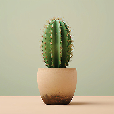 JPG 편집이미지 화분 선인장 사람없음 가시 디지털합성 편집소스 미니멀 편집실사 AI포토 AI콘텐츠 식물 CG 파일형식