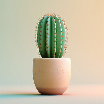 JPG 편집이미지 화분 선인장 사람없음 가시 디지털합성 베이지색 편집소스 미니멀 편집실사 AI포토 AI콘텐츠 식물 컬러 CG 파일형식