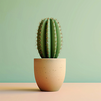 JPG 편집이미지 화분 선인장 사람없음 가시 디지털합성 편집소스 미니멀 편집실사 AI포토 AI콘텐츠 식물 CG 파일형식