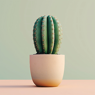 JPG 편집이미지 화분 선인장 사람없음 가시 디지털합성 편집소스 미니멀 편집실사 AI포토 AI콘텐츠 식물 CG 파일형식