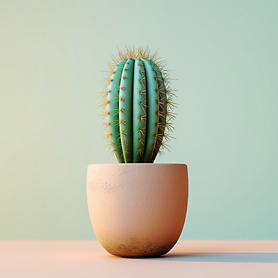 JPG 편집이미지 화분 선인장 사람없음 가시 디지털합성 편집소스 미니멀 편집실사 AI포토 AI콘텐츠 식물 CG 파일형식