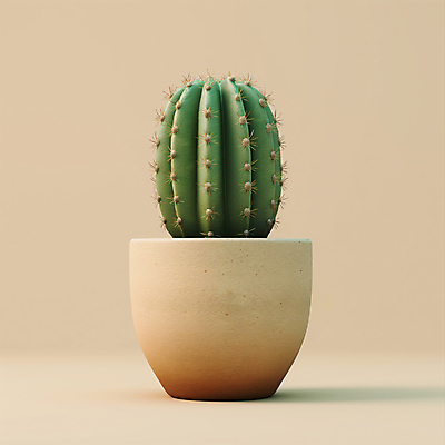 JPG 편집이미지 화분 선인장 사람없음 가시 디지털합성 베이지색 편집소스 미니멀 편집실사 AI포토 AI콘텐츠 식물 컬러 CG 파일형식