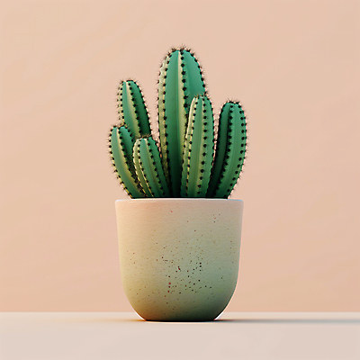 JPG 편집이미지 화분 선인장 사람없음 가시 디지털합성 베이지색 편집소스 미니멀 편집실사 AI포토 AI콘텐츠 식물 컬러 CG 파일형식