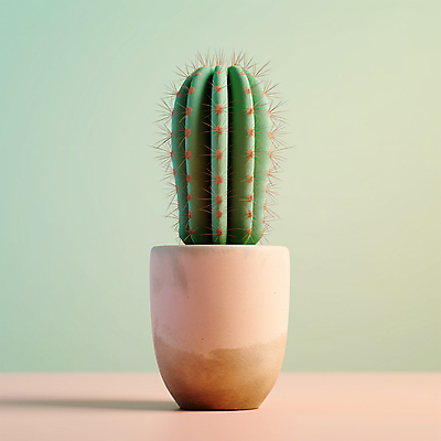 JPG 편집이미지 화분 선인장 사람없음 가시 디지털합성 편집소스 미니멀 편집실사 AI포토 AI콘텐츠 식물 CG 파일형식