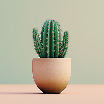 JPG 편집이미지 화분 선인장 사람없음 가시 디지털합성 편집소스 미니멀 편집실사 AI포토 AI콘텐츠 식물 CG 파일형식