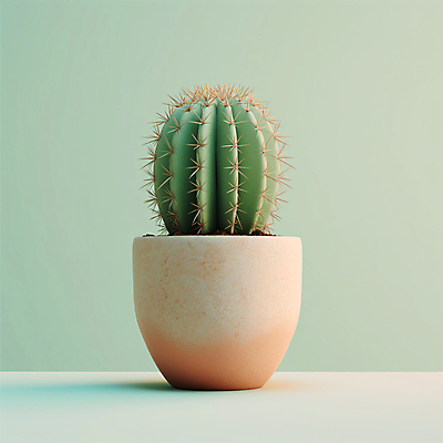 JPG 편집이미지 화분 선인장 사람없음 가시 디지털합성 편집소스 미니멀 편집실사 AI포토 AI콘텐츠 식물 CG 파일형식