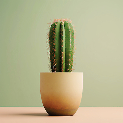 JPG 편집이미지 화분 선인장 사람없음 가시 디지털합성 편집소스 미니멀 편집실사 AI포토 AI콘텐츠 식물 CG 파일형식