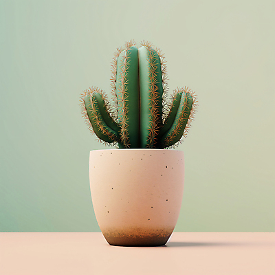 JPG 편집이미지 화분 선인장 사람없음 가시 디지털합성 편집소스 미니멀 편집실사 AI포토 AI콘텐츠 식물 CG 파일형식