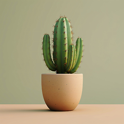 JPG 편집이미지 화분 선인장 사람없음 가시 디지털합성 편집소스 미니멀 편집실사 AI포토 AI콘텐츠 식물 CG 파일형식