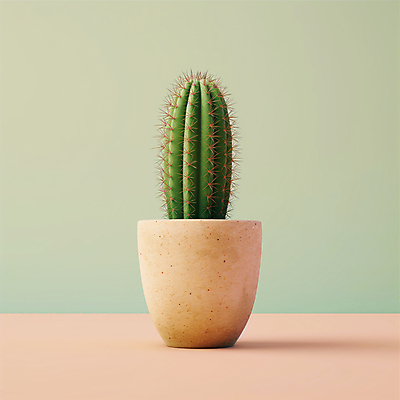 JPG 편집이미지 화분 선인장 사람없음 가시 디지털합성 편집소스 미니멀 편집실사 AI포토 AI콘텐츠 식물 CG 파일형식