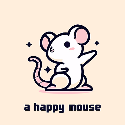 행복 동물캐릭터 일러스트 손짓 사람없음 반짝임 귀여움 쥐 쥐캐릭터 일러캐릭터 AI파일 동물 캐릭터 감정 컨셉 모션 설치류 파일형식 벡터