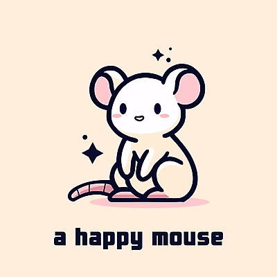 행복 동물캐릭터 일러스트 앉기 사람없음 반짝임 귀여움 쥐 쥐캐릭터 일러캐릭터 AI파일 동물 캐릭터 감정 컨셉 모션 설치류 파일형식 벡터