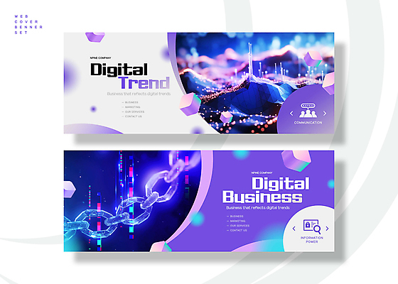 PSD 배너템플릿 가로배너 웹템플릿 비즈니스 그래프 미래 사람없음 세트 디지털 보라색 쇠사슬 사이버 보안 입체도형 홀로그램 빅데이터 이미지템플릿 도형 템플릿 배너 컬러 컨셉 안전 가로 입체 파일형식 4차산업