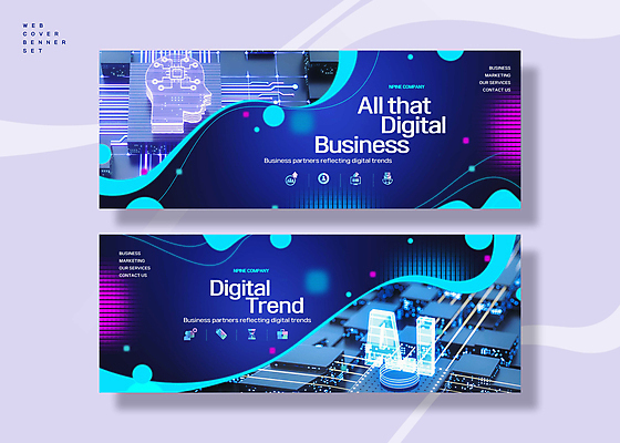 PSD 배너템플릿 가로배너 웹템플릿 곡선 비즈니스 미래 사람없음 세트 디지털 원형 회로판 남색 사이버 얼굴모양 반도체 전자 홀로그램 AI_인공지능 이미지템플릿 모양 도형 템플릿 배너 얼굴 선 컬러 컨셉 가로 파일형식