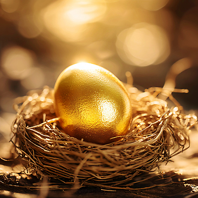 JPG 편집이미지 사람없음 한개 금색 행운 황금 둥지 디지털합성 부활절계란 황금알 보물 편집소스 편집실사 AI포토 AI콘텐츠 1 컬러 컨셉 부활절 계란 알 CG 파일형식