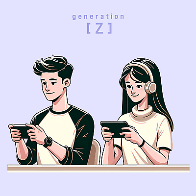 PSD 여자 남자 일러스트 모바일 기술 들기 상반신 청년 성인 두명 스마트폰 태블릿 디지털 헤드셋 멀티태스크 청년만 성인만 Z세대 MZ세대 국내일러스트 음향기기 모션 사람 전자제품 핸드폰 스마트기기 헤드폰 세대 파일형식