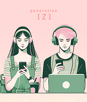 PSD 여자 남자 커피 일러스트 모바일 기술 들기 상반신 청년 성인 두명 노트북 스마트폰 디지털 헤드셋 멀티태스크 청년만 성인만 Z세대 MZ세대 국내일러스트 음료 음향기기 모션 사람 전자제품 핸드폰 스마트기기 헤드폰 세대 파일형식