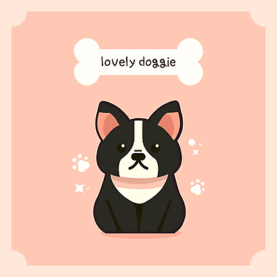 한마리 일러스트 뼈 앉기 사람없음 반짝임 귀여움 강아지 개캐릭터 개발바닥 개뼈다귀 프렌치불독 국내일러스트 AI파일 1 동물캐릭터 컨셉 모션 반려동물 개 발바닥 불독 애견간식 파일형식 벡터