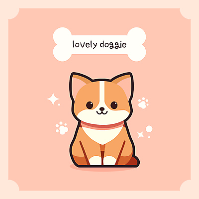 한마리 일러스트 뼈 앉기 사람없음 반짝임 귀여움 강아지 개캐릭터 개발바닥 개뼈다귀 웰시코기 국내일러스트 AI파일 1 동물캐릭터 컨셉 모션 반려동물 개 발바닥 애견간식 파일형식 벡터