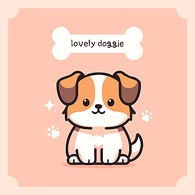 한마리 일러스트 뼈 앉기 사람없음 반짝임 귀여움 강아지 개캐릭터 개발바닥 개뼈다귀 국내일러스트 AI파일 1 동물캐릭터 컨셉 모션 반려동물 개 발바닥 애견간식 파일형식 벡터