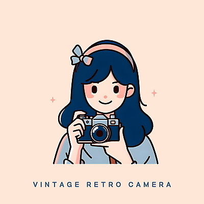 PSD 여자 리본 일러스트 한명 미소 들기 사람 상반신 성인 취미 카메라 사진촬영 촬영 머리띠 복고 필름카메라 성인여자한명만 MZ세대 디토소비 국내일러스트 1 장신구 모션 표정 전자제품 신조어 세대 여자한명만 성인여자만 파일형식 2024트렌드