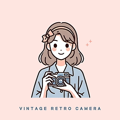 PSD 여자 리본 일러스트 한명 미소 들기 사람 상반신 성인 취미 카메라 사진촬영 촬영 머리띠 복고 필름카메라 성인여자한명만 MZ세대 디토소비 국내일러스트 1 장신구 모션 표정 전자제품 신조어 세대 여자한명만 성인여자만 파일형식 2024트렌드