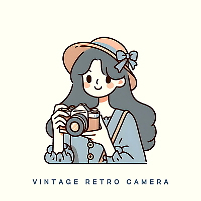 PSD 모자 여자 리본 일러스트 한명 미소 들기 사람 상반신 성인 취미 카메라 사진촬영 촬영 복고 필름카메라 성인여자한명만 MZ세대 디토소비 국내일러스트 1 잡화 모션 표정 전자제품 신조어 세대 여자한명만 성인여자만 파일형식 2024트렌드