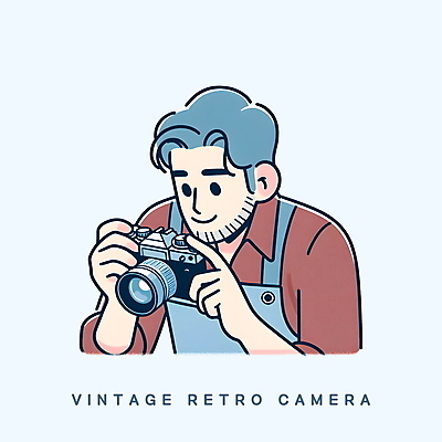 PSD 남자 일러스트 수염 한명 미소 들기 사람 상반신 성인 취미 카메라 사진촬영 촬영 앞치마 복고 필름카메라 성인남자한명만 MZ세대 디토소비 국내일러스트 1 모션 표정 전자제품 신조어 세대 남자한명만 성인남자만 파일형식 2024트렌드