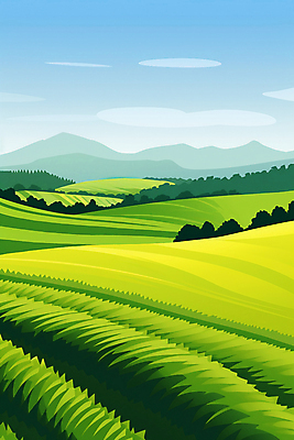 JPG 백그라운드 일러스트 자연 하늘 산 풍경 초원 사람없음 봄 동산 국내일러스트 AI일러스트 AI콘텐츠 계절 생태계 파일형식