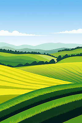 JPG 백그라운드 일러스트 자연 하늘 산 풍경 초원 사람없음 봄 동산 국내일러스트 AI일러스트 AI콘텐츠 계절 생태계 파일형식