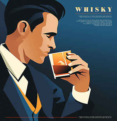 남자 포스터 술잔 일러스트 한명 들기 상반신 성인 파란색 마시기 빈티지 클래식 양주 위스키 음미 성인남자한명만 국내일러스트 AI파일 1 컬러 컨셉 모션 잔 주류 사람 남자한명만 성인남자만 파일형식 벡터