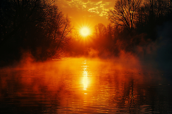 JPG 나무 구름 편집이미지 자연 하늘 아침 풍경 사람없음 태양 반사 일출 새벽 안개 수면 강가 디지털합성 시작 풀숲 편집실사 AI포토 AI콘텐츠 주간 자연요소 식물 날씨 물 강 노을 숲 CG 생태계 파일형식