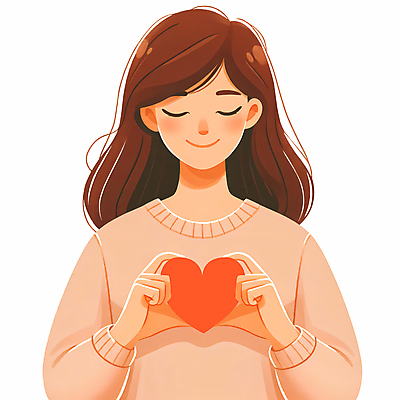 JPG 여자 행복 감정 일러스트 사랑 한명 상반신 성인 눈감음 하트 마음 편안함 손하트 자아 성인여자한명만 자존감 마음건강 국내일러스트 AI일러스트 AI콘텐츠 모양 1 모션 사람 손짓 감각 여자한명만 성인여자만 파일형식