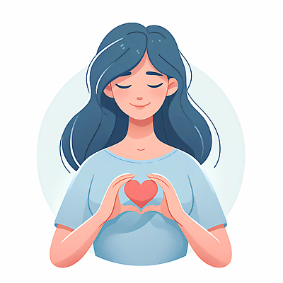 JPG 여자 행복 감정 일러스트 사랑 한명 상반신 성인 눈감음 하트 마음 편안함 손하트 자아 성인여자한명만 자존감 마음건강 국내일러스트 AI일러스트 AI콘텐츠 모양 1 모션 사람 손짓 감각 여자한명만 성인여자만 파일형식