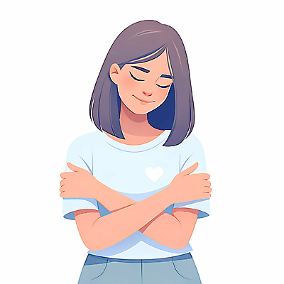 JPG 여자 행복 감정 일러스트 안기 사랑 한명 상반신 성인 눈감음 마음 편안함 자아 성인여자한명만 자존감 마음건강 국내일러스트 AI일러스트 AI콘텐츠 1 모션 사람 감각 여자한명만 성인여자만 파일형식