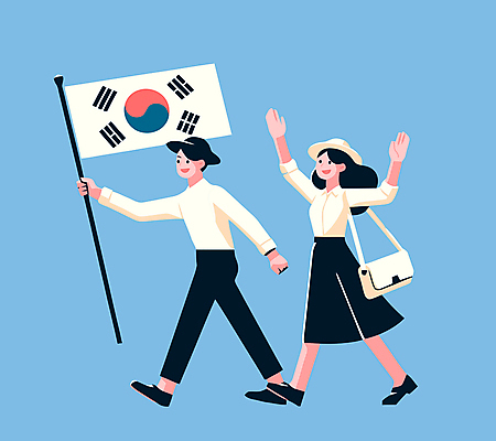 전신 모자 커플 여자 남자 일러스트 미소 들기 성인 두명 캐주얼 걷기 만세 태극기 삼일절 성인만 국내일러스트 AI파일 잡화 옷 관계 모션 표정 사람 공휴일 국기 국경일 파일형식 벡터