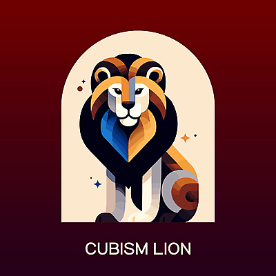 동물 한마리 일러스트 추상 앉기 사람없음 빨간색 분위기 사자 국내일러스트 AI파일 1 컬러 컨셉 무늬 포유류 모션 파일형식 벡터