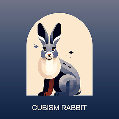 동물 한마리 일러스트 추상 앉기 사람없음 회색 토끼 분위기 국내일러스트 AI파일 1 컬러 컨셉 무늬 포유류 모션 반려동물 파일형식 벡터