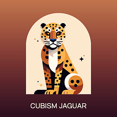 동물 한마리 일러스트 추상 앉기 사람없음 주황색 분위기 재규어 국내일러스트 AI파일 1 컬러 컨셉 무늬 포유류 모션 파일형식 벡터