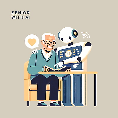 전신 PSD 할아버지 노년 남자 말풍선 의자 일러스트 기술 한명 사람 앉기 책 독서 회색 하트 로봇 책상 도우미 동반자 노인남자한명만 AI_인공지능 국내일러스트 모양 1 컬러 가구 모션 성인 남자한명만 노인남자만 파일형식