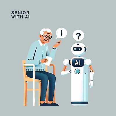 전신 PSD 할아버지 노년 남자 말풍선 의자 일러스트 기술 한명 사람 앉기 노트북 회색 물음표 느낌표 로봇 도우미 동반자 노인남자한명만 AI_인공지능 국내일러스트 1 기호 컬러 가구 모션 성인 전자제품 남자한명만 노인남자만 파일형식