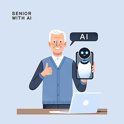 PSD 할아버지 노년 남자 말풍선 일러스트 기술 한명 미소 들기 사람 상반신 파란색 노트북 스마트폰 로봇 따봉 도우미 동반자 노인남자한명만 AI_인공지능 국내일러스트 1 컬러 모션 표정 성인 전자제품 핸드폰 스마트기기 최고 남자한명만 노인남자만 파일형식