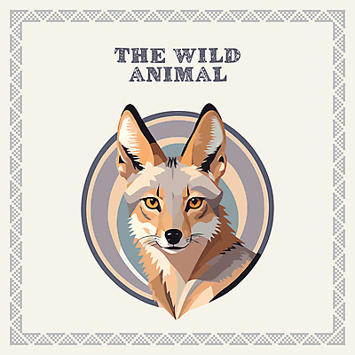 한마리 일러스트 사람없음 테두리 여우 노르딕 베이지색 국내일러스트 AI파일 1 디자인 컬러 포유류 파일형식 벡터