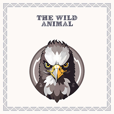 한마리 일러스트 사람없음 갈색 테두리 독수리 노르딕 맹금류 국내일러스트 AI파일 1 디자인 컬러 조류 파일형식 벡터