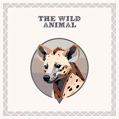 한마리 일러스트 사람없음 테두리 노르딕 베이지색 하이에나 국내일러스트 AI파일 동물 1 디자인 컬러 파일형식 벡터